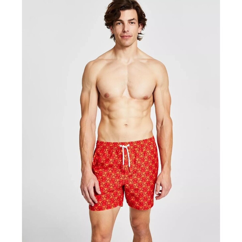 Guess Men's Eco Geo Print Drawstring Swim Shorts Trunks XL New with Tags - Picture 5 of 8